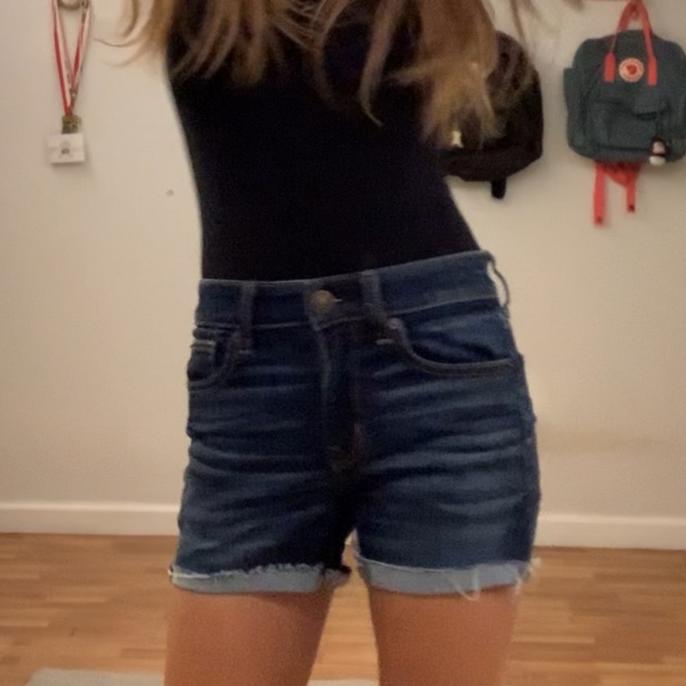Dark wash American eagle jean shorts